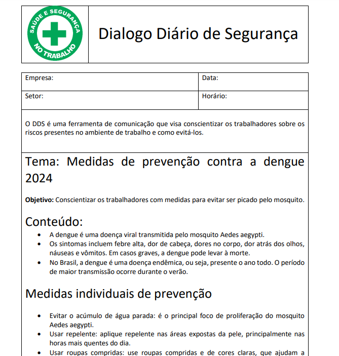 Baixar - DDS: Medidas de prevenção contra a dengue 2024 Baixar - DDS: Medidas de prevenção contra a dengue 2024
